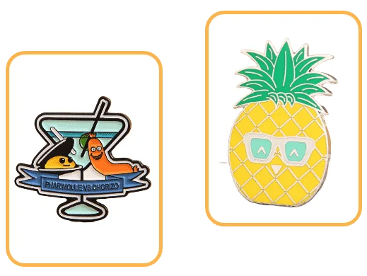 custom food lapel pins