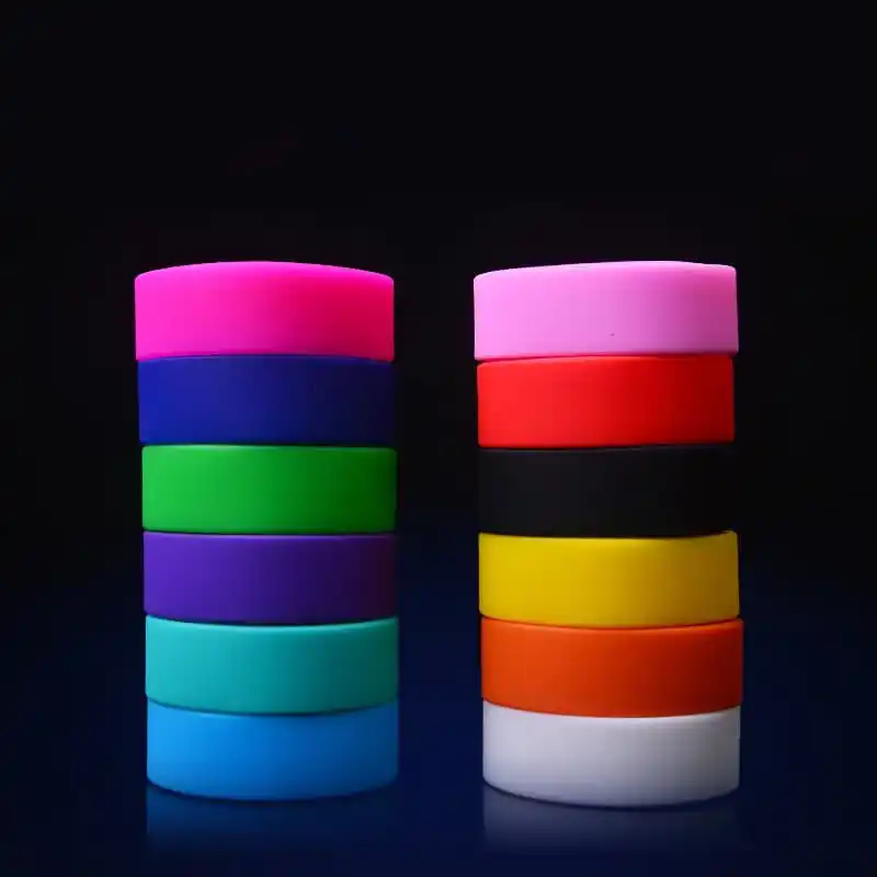 wide silicone wristbands with various colors