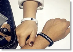 A couple of silicone wristbands A couple of silicone wristbands