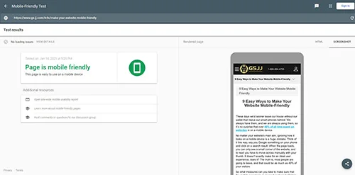 mobile frriendly test