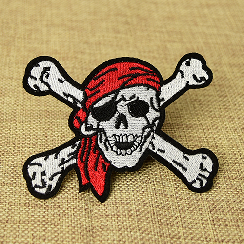 Pirate Skull Embroidered Patches