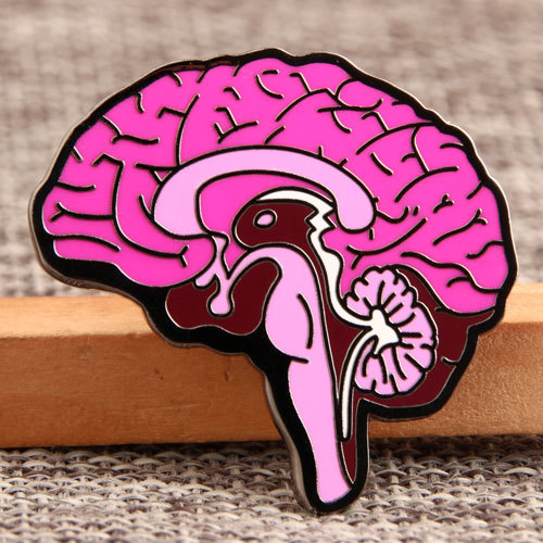 Pink Brain With Face and Pink Bow Funny Badge Reel, Neurology