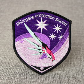 Purple Shield Embroidered Patches