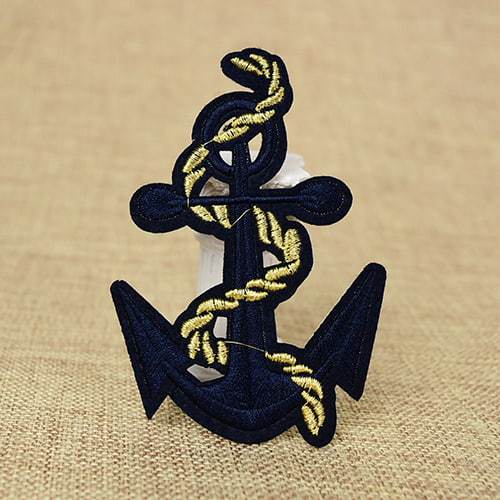 Bullion Anchor Embroidered Patches