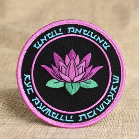 Purple Lotus Embroidered Patches