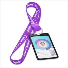 Purple Polyester Funny Lanyards