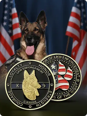 K9 custom law enforcement challenge coins K9 custom law enforcement challenge coins