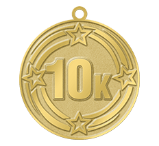 3" 10K Shiny Gold Running Medals