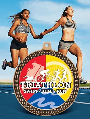 custom traithlon medals