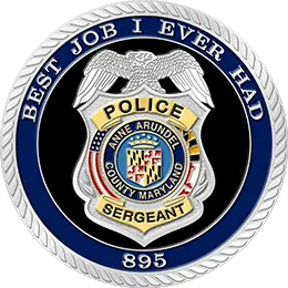 2-D rendering effect of custom police challenge coins