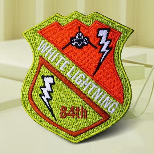 Shield-shaped Lightening Embroidery Patches