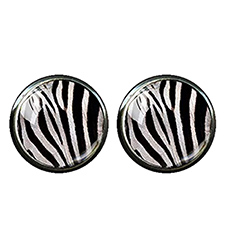 Black and White Striped Cufflinks