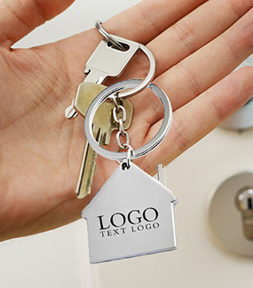 Custom Metal House Shaped Keychains with Logo