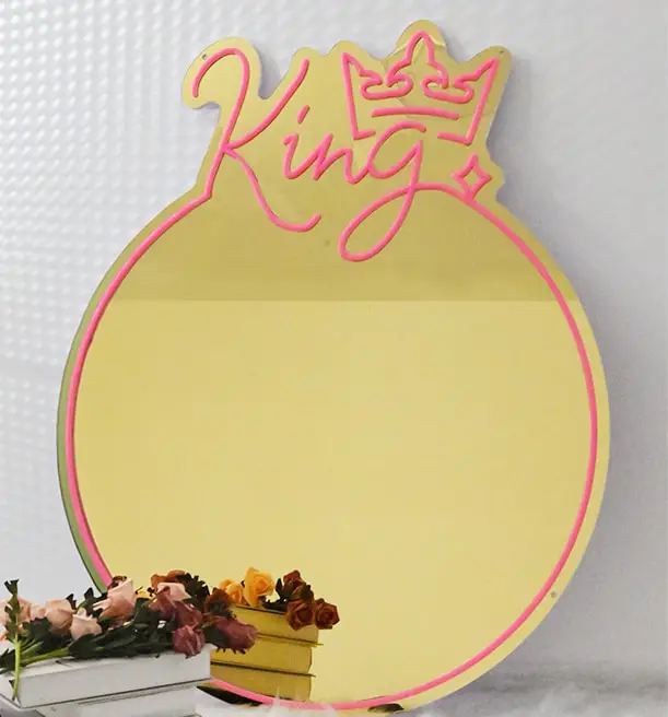 gold mirrored neon sign gold mirrored neon sign