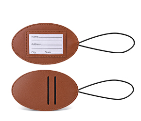 Customize Oval-shape Leather Luggage Tag