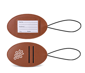 Custom Oval-shape Leather Luggage Tag