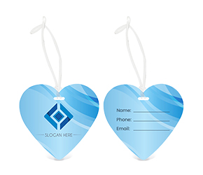 Full Color Heart-shaped Plastic Luggage Tag