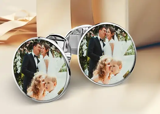 custom photo wedding cufflinks