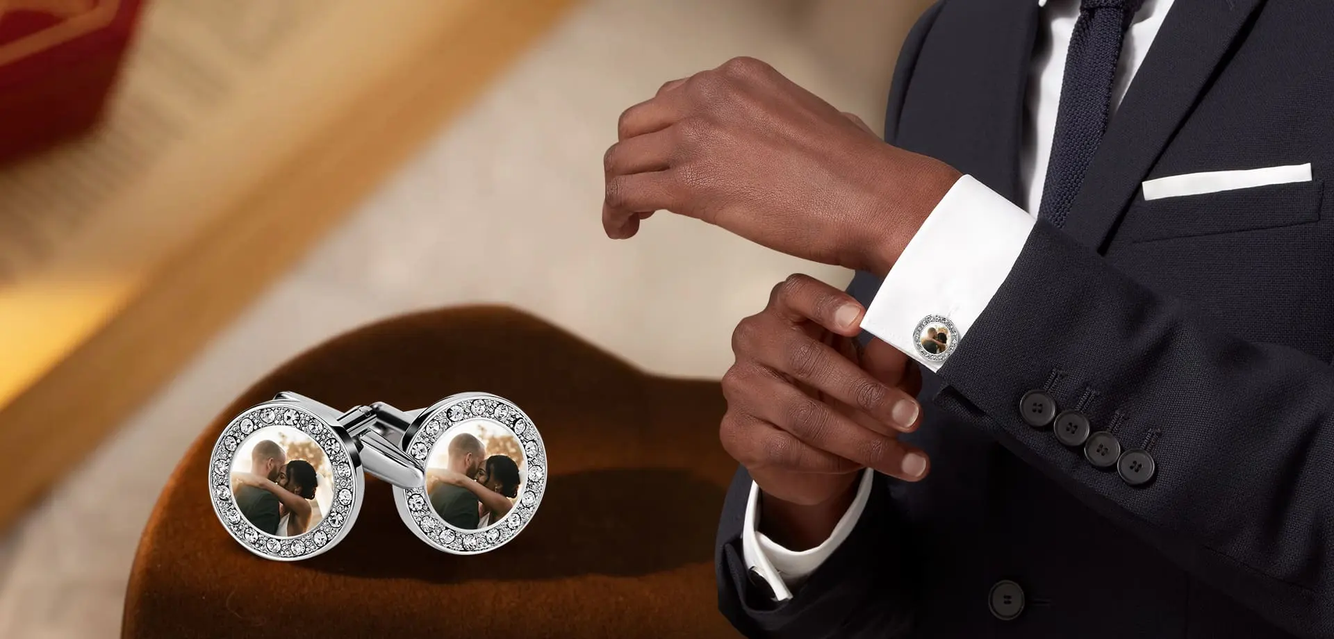 customize elegance wedding cufflinks