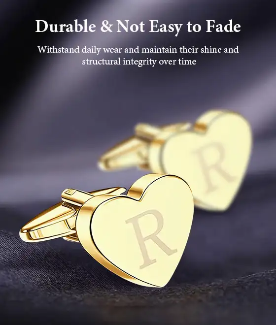 durable heart shaped cufflinks