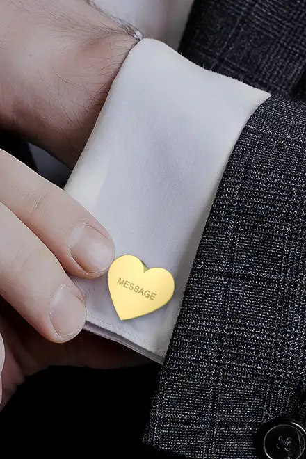 heart shaped cufflinks