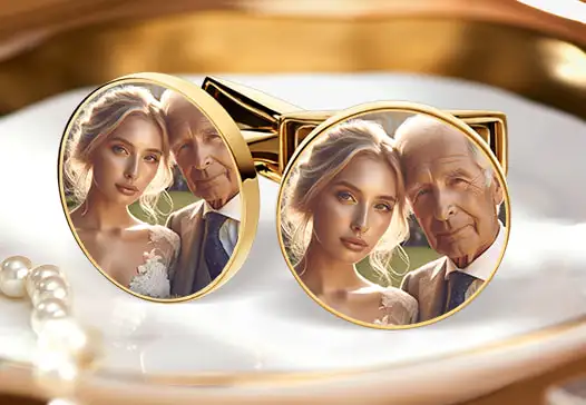 romantic photo wedding cufflinks