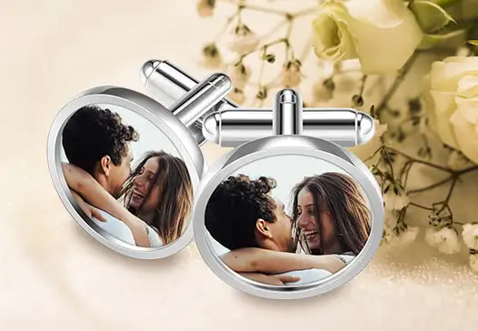round photo wedding cufflinks