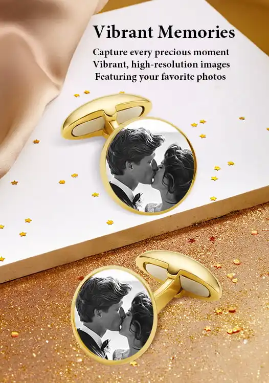 vibrant memories photo wedding cufflinks
