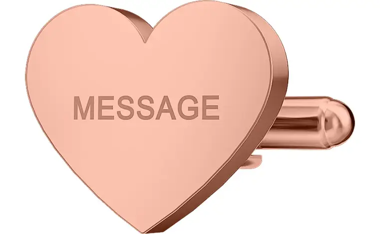 copper romantic heart shaped wedding cufflinks