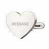 silver romantic heart shaped wedding cufflinks
