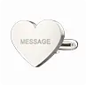 silver romantic heart shaped wedding cufflinks