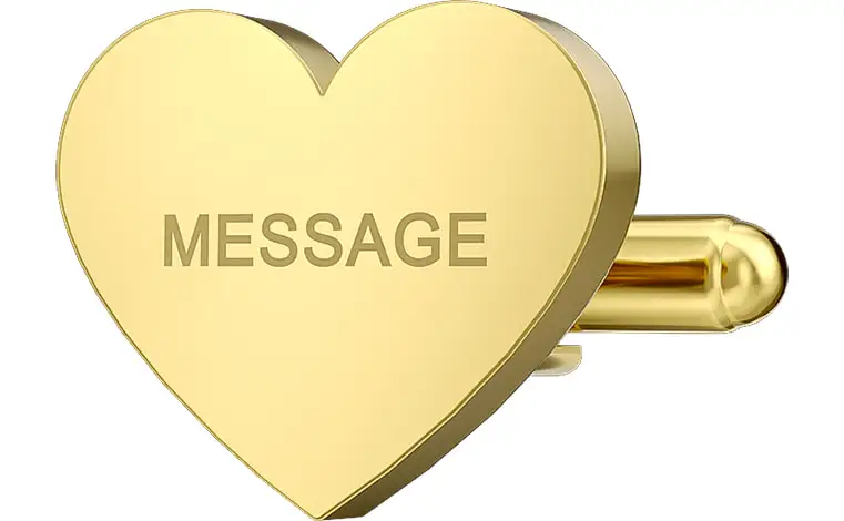 gold romantic heart shaped wedding cufflinks