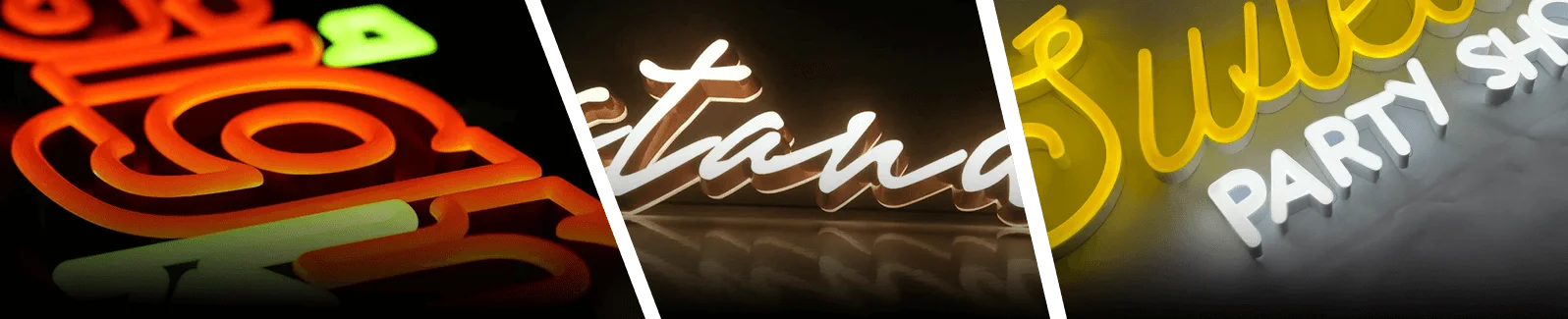 Neon Signs with Almost No Backing