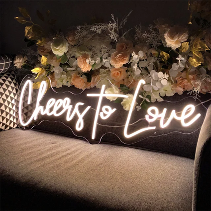 cheers to love wedding neon sign