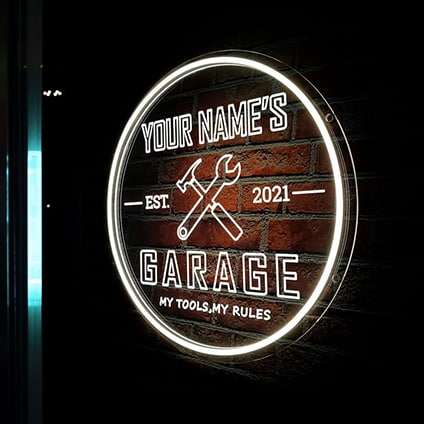 garage oudoor neon signs