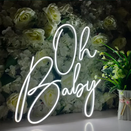 oh baby wedding neon sign