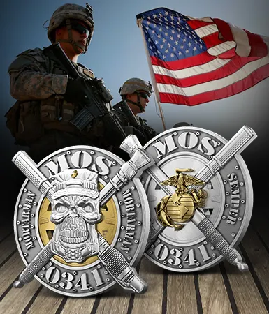 Custom USMC Mortarman Coins