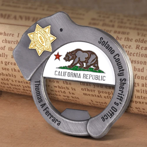 Handcuff Bottle Opener Police Challenge Coins Handcuff Bottle Opener Police Challenge Coins