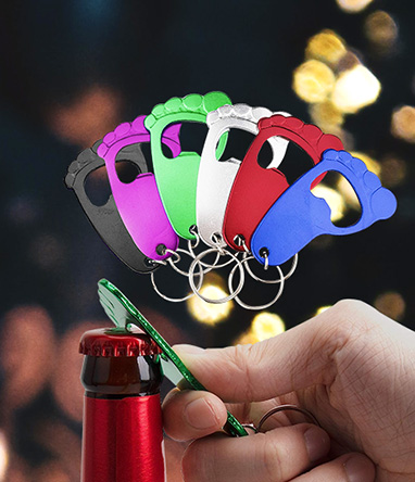 custom opener bottle keychains with different colors