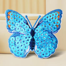 Blue Butterfly Sequin Patches No Minimum