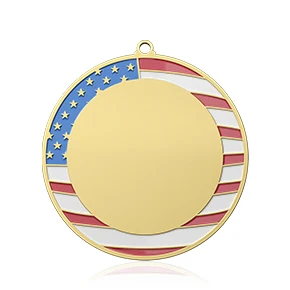 2-5 inches Flag Round Running Medal