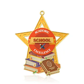 2.5-3 inches Star Book Rush Medal
