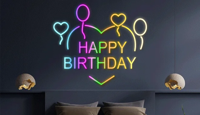 Happy Birthday RGB Neon Signs