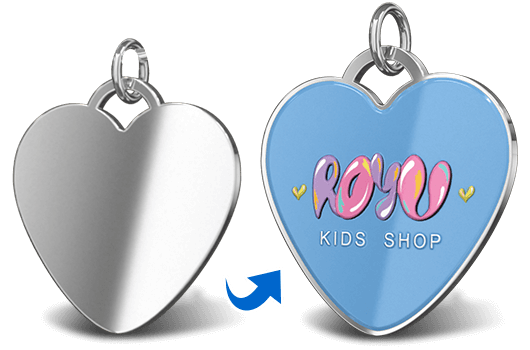 heart shape uv printed keychains