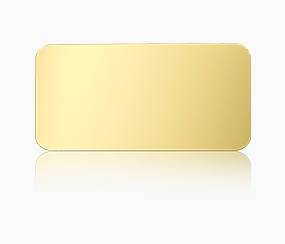 1.5" x 3" Rectangle Metal Name Tag - Gold