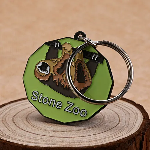 Custom Stone Zoo Metal Keychains Custom Stone Zoo Metal Keychains