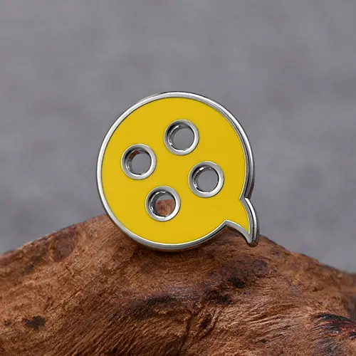 Yellow Button Speech Bubble Lapel Pins Yellow Button Speech Bubble Lapel Pins