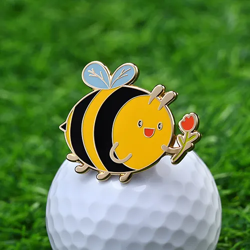 Custom Holding Flower Cute Bee Golf Ball Markers