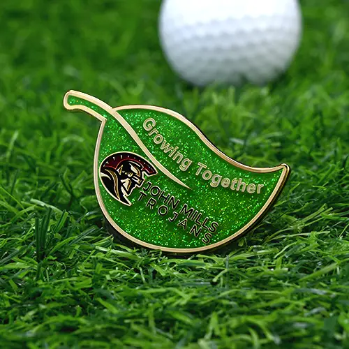 Custom Green Leaf Golf Ball Markers