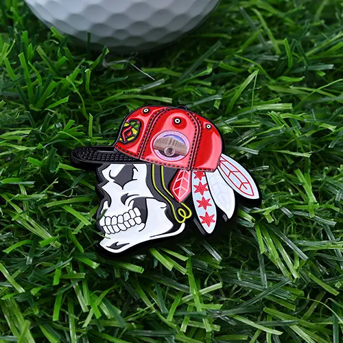 Custom Handsome Skull Golf Ball Markers